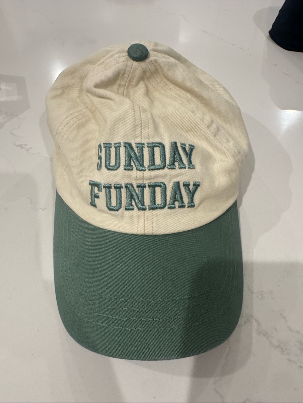 Sunday Funday Two-Tone Baseball Cap - Cream & Green